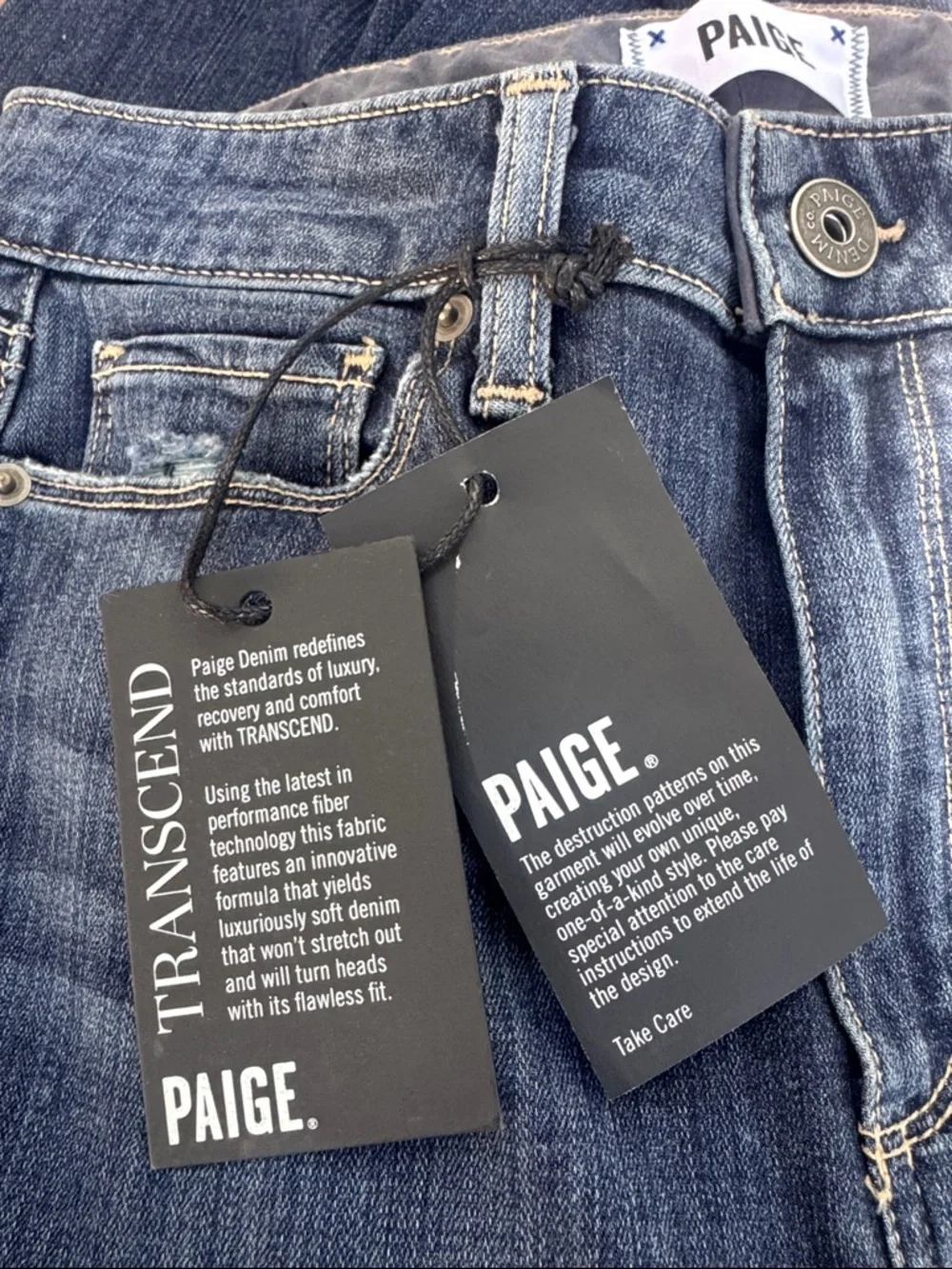 PAIGE High Rise Bell Canyon Flare Jeans Silas Destructed Size 27